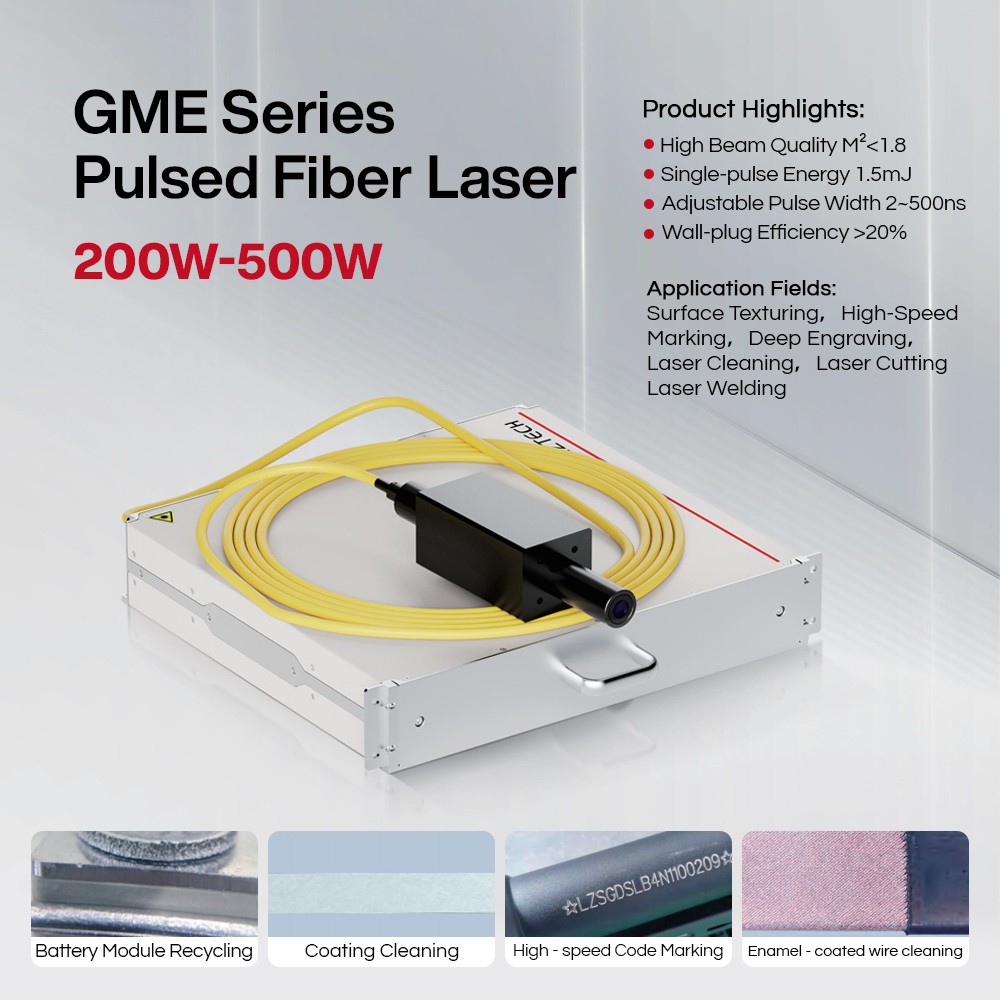 Gztech MOPA Pulse Laser Source 200W 1.5MJ For Laser Cut Cleaning Marking Machine