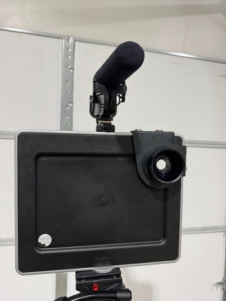 Complete Padcaster iPad Recording Setup with Smooth Tripod, Mics, and Backpack