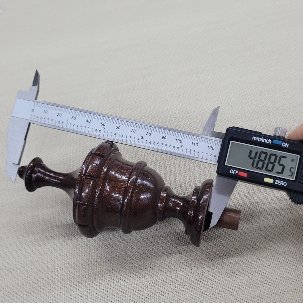 Large 5 3/4"+ Dark Walnut Clock Finial