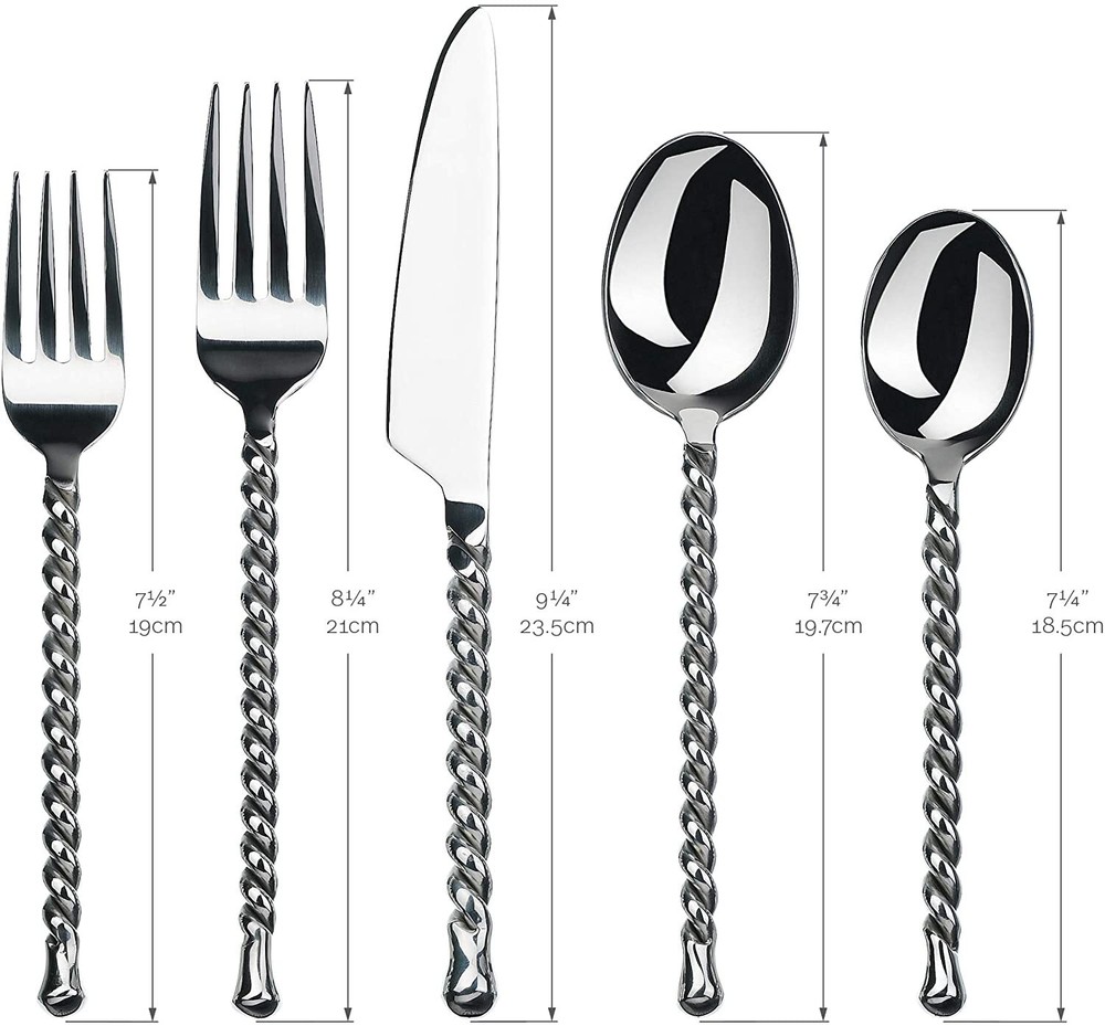 Gourmet Settings Silver Tear 18/10 Stainless 20pc. Flatware Set