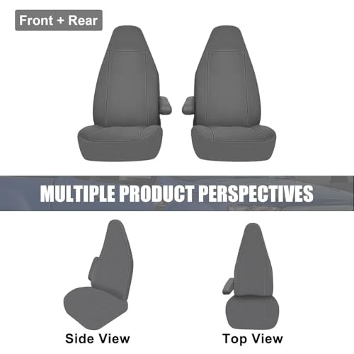 Front Seat Covers Sets Replace for 1996-2009 Chevy Express and GMC Gray