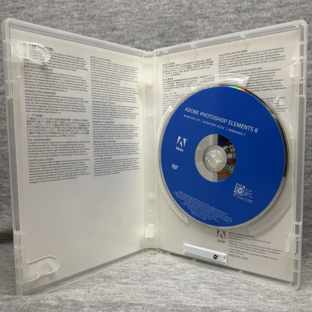Adobe Photoshop Elements 8 w/ Serial Number (DVD-PC, 2009) Computer Software