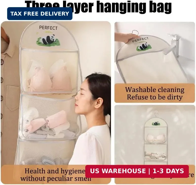 MIUPOO Multi Purpose Multi Layer Mesh Storage Hanging Bag,Hanging Storage with M