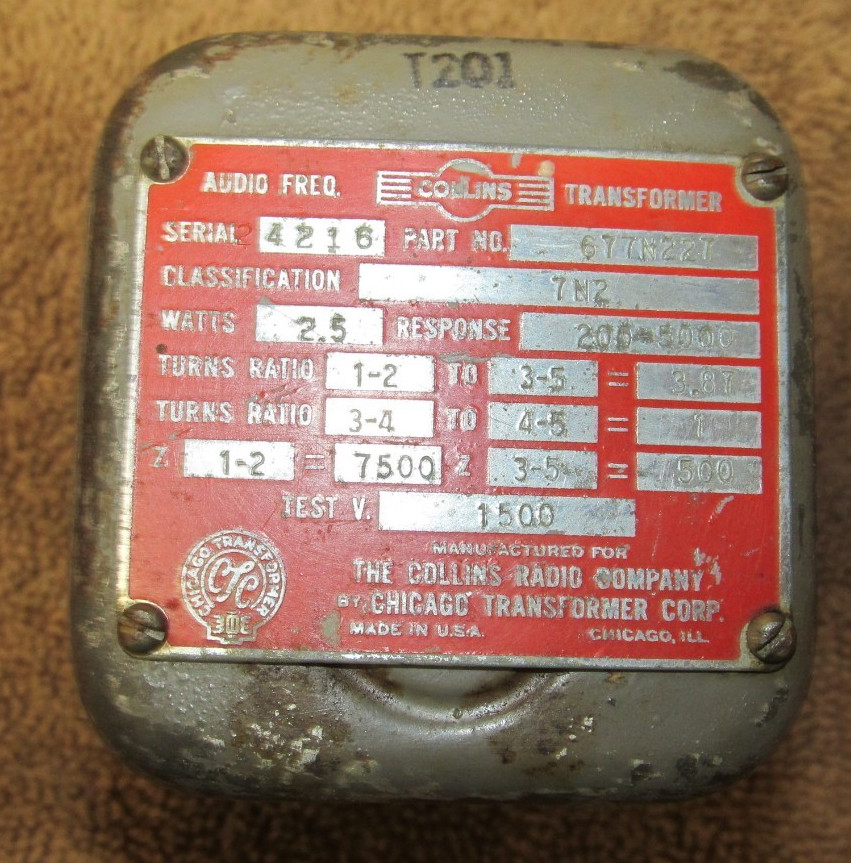 Vintage Collins Audio Transformer