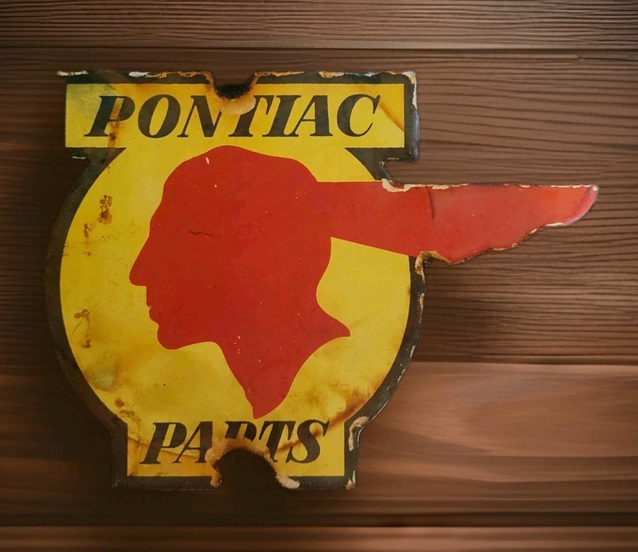 Vintage Pontiac Porcelain Sign General Motors Firebird Trans am Camaro Gas Oil