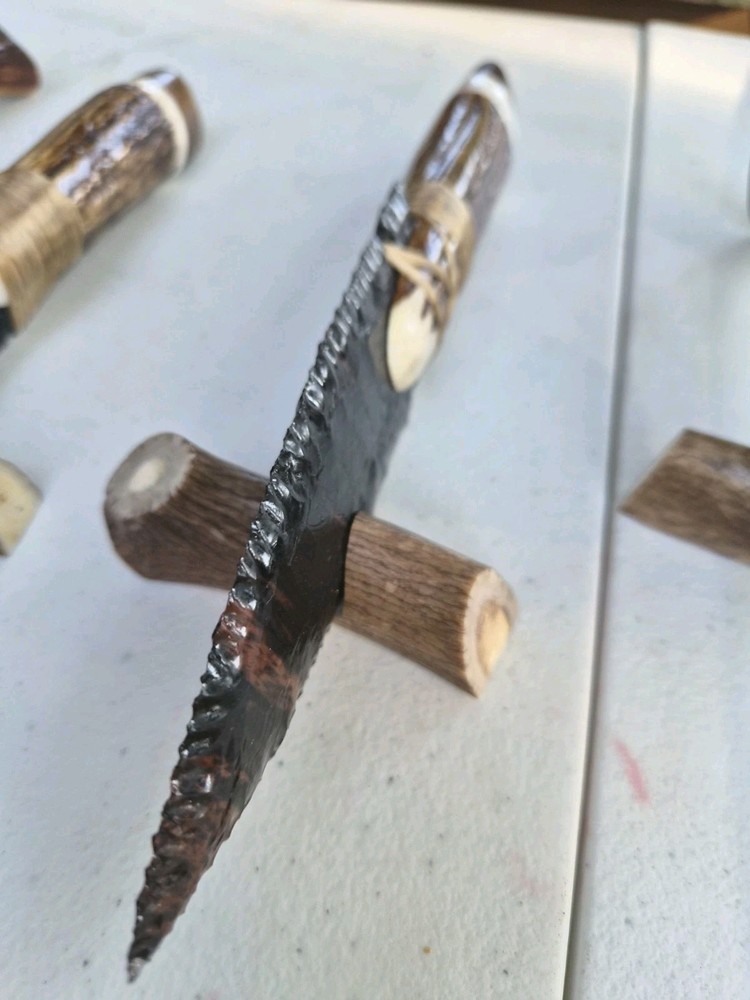 Triple Flow Obsidian Knifes, Flint Knapping, ENTIRE COLLECTION !