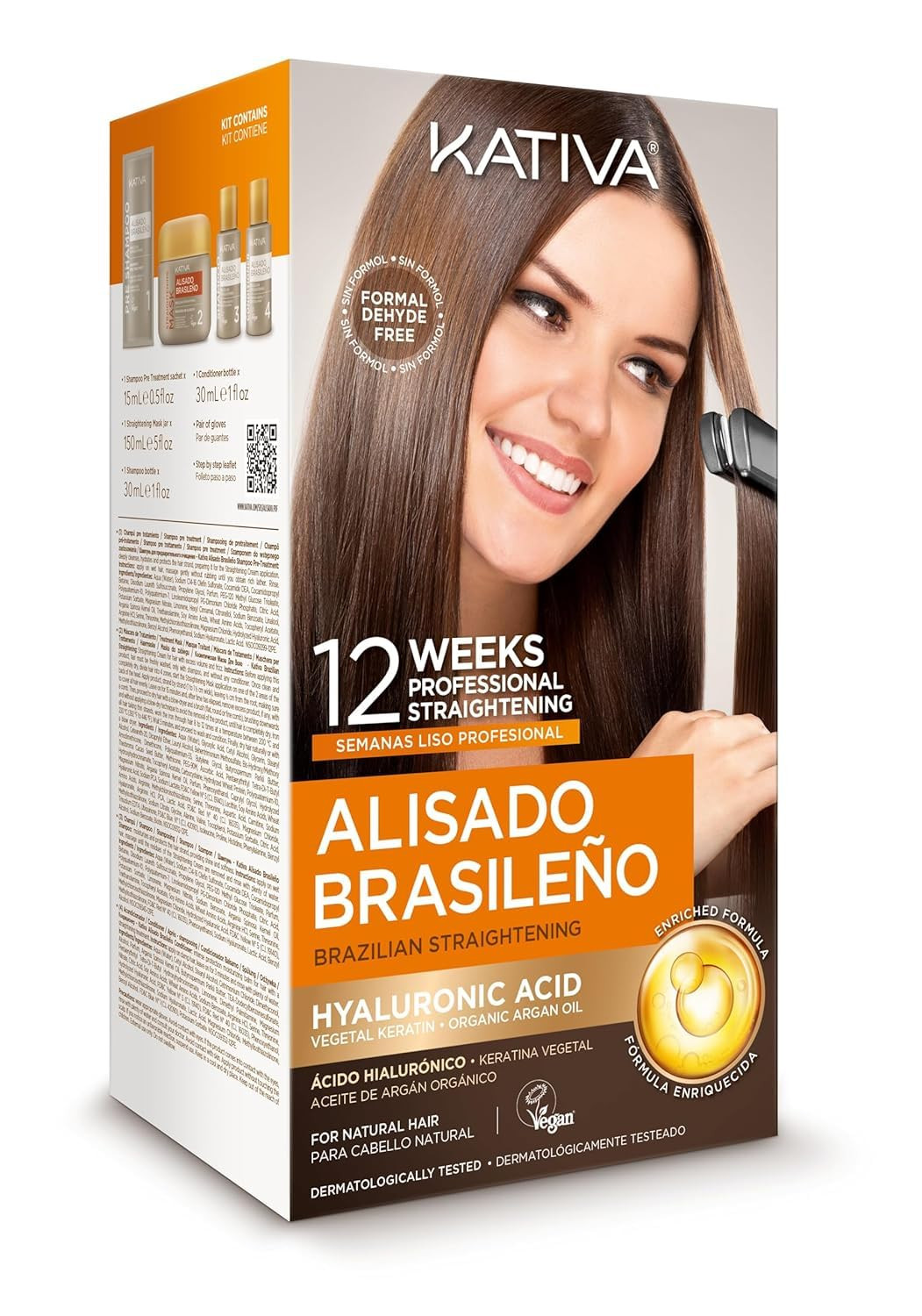 Kativa Brazilian Straightening Kit 12 Weeks of Home Use Professional Keratin