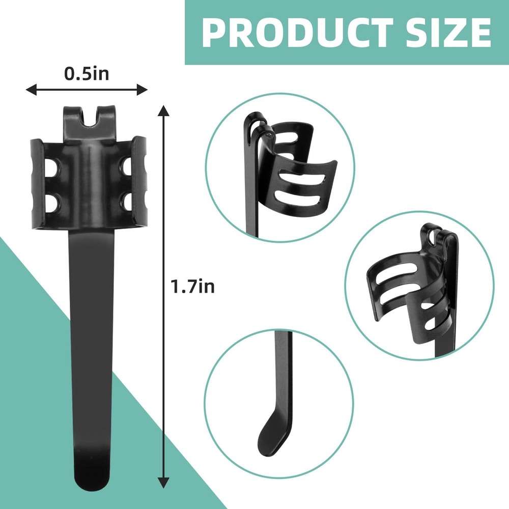 Flashlight Clips Compatible with Streamlight Stylus Pro and Microstream Black