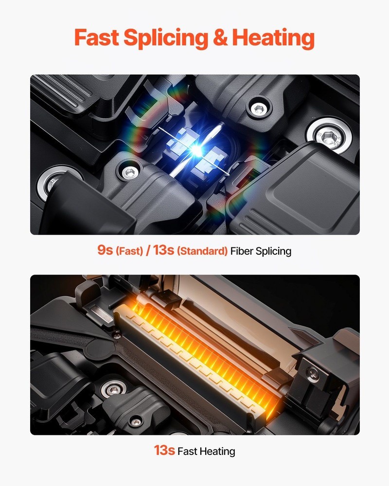 Fiber Optic Splicing Machine 6 Motor Core Clad Alignment 5 Inch View