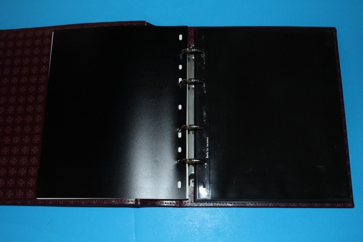 Lighthouse Classic Vario 4 Ring binder w 24 pages Burgundy BlueLakeStamps NICE