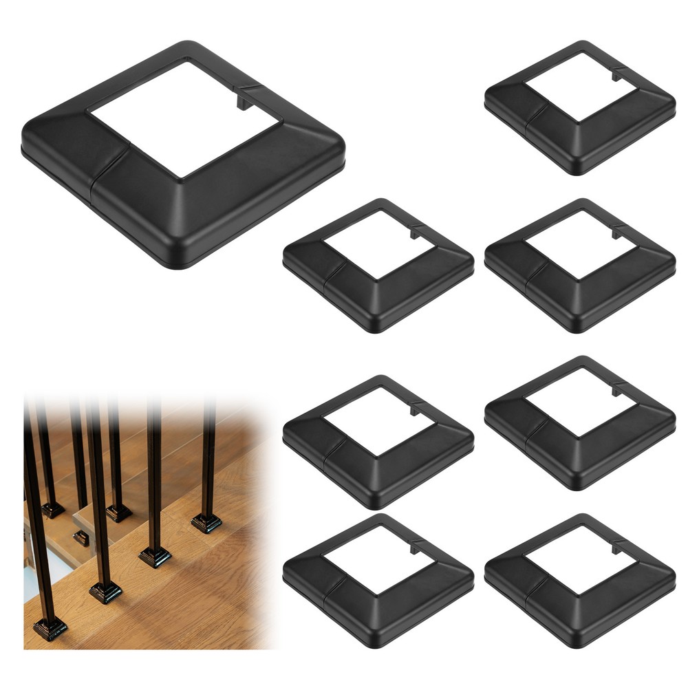 8-Pack Post Base Cover, Internal 4"x 4" PVC Post Skirt Split Type for Railing
