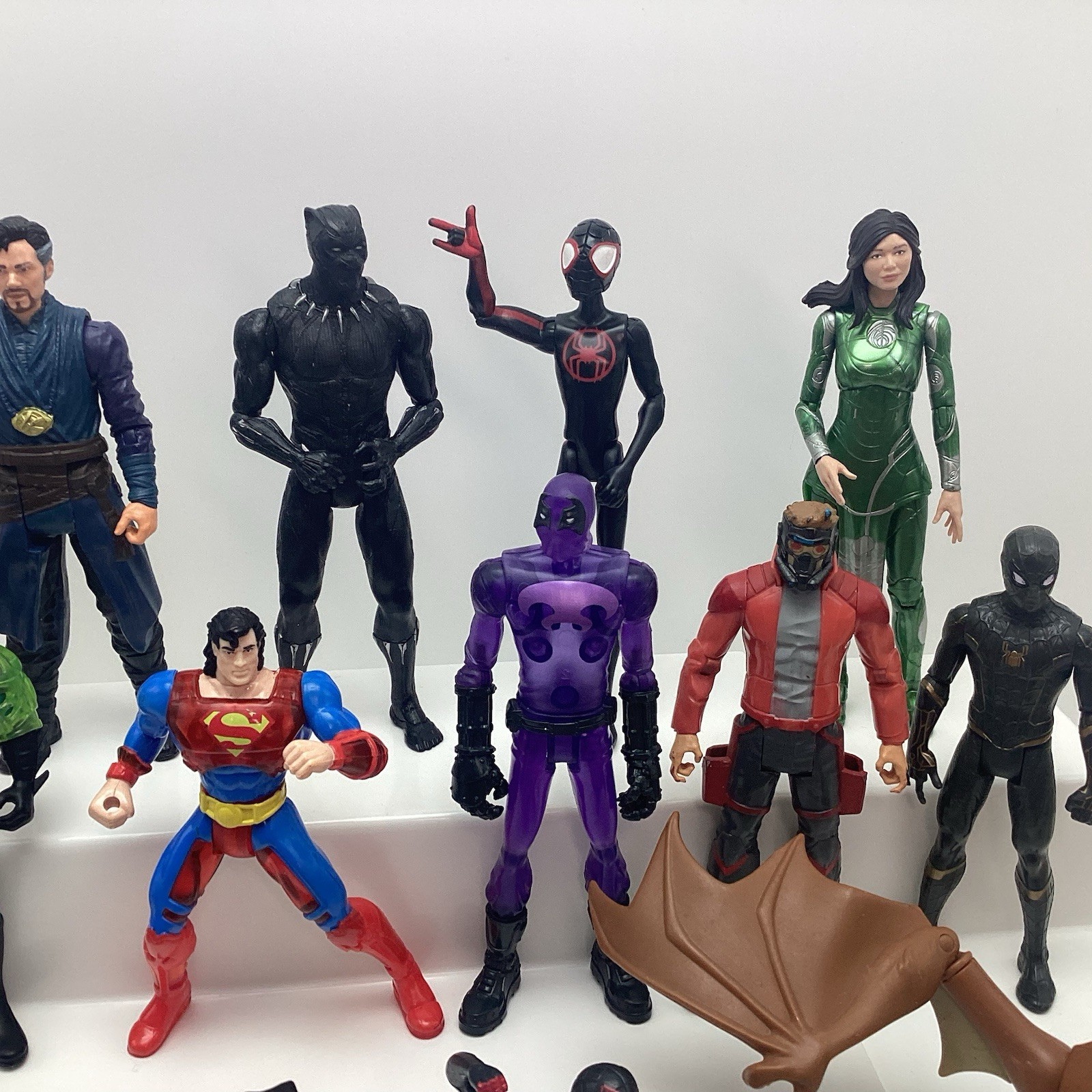 Marvel Super Heroes Figures Lot Kenner Robin Batman Spider-Man Dr Strange Sersi