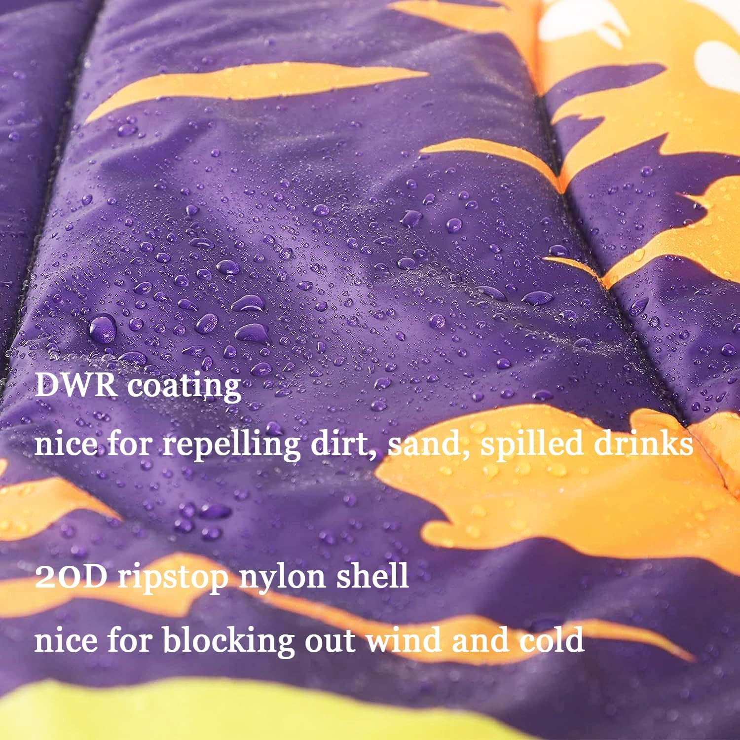 Camping Blanket, Puffy Waterproof Travel Blanket, Warm Cozy Picnic Blanket, for