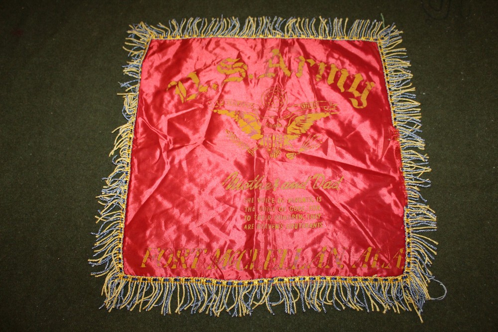 Original WW2 U.S. Army "Fort McClellan, ALA" "Mother & Dad" Pillow Cover