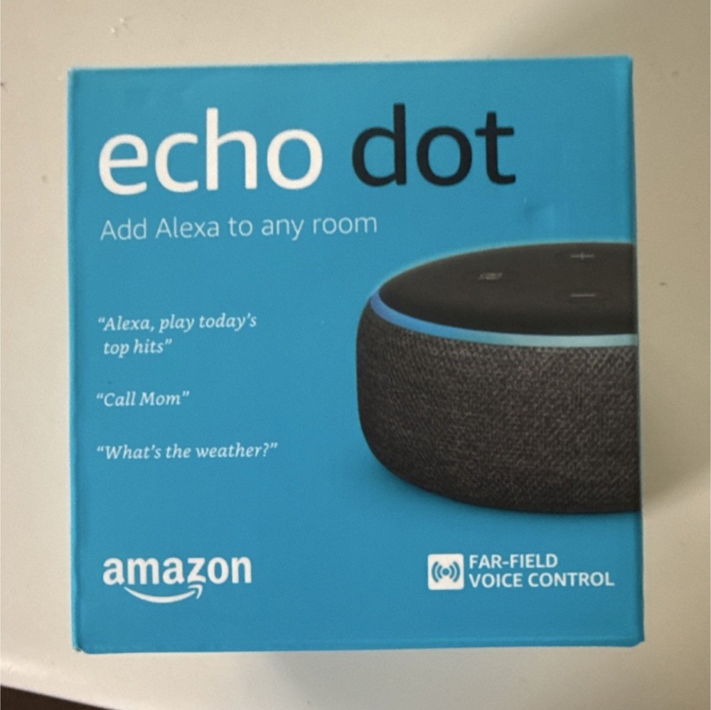 Amazon Echo Dot Smart Speaker Alexa Voice Control Black Fabric Wi-Fi Bluetooth