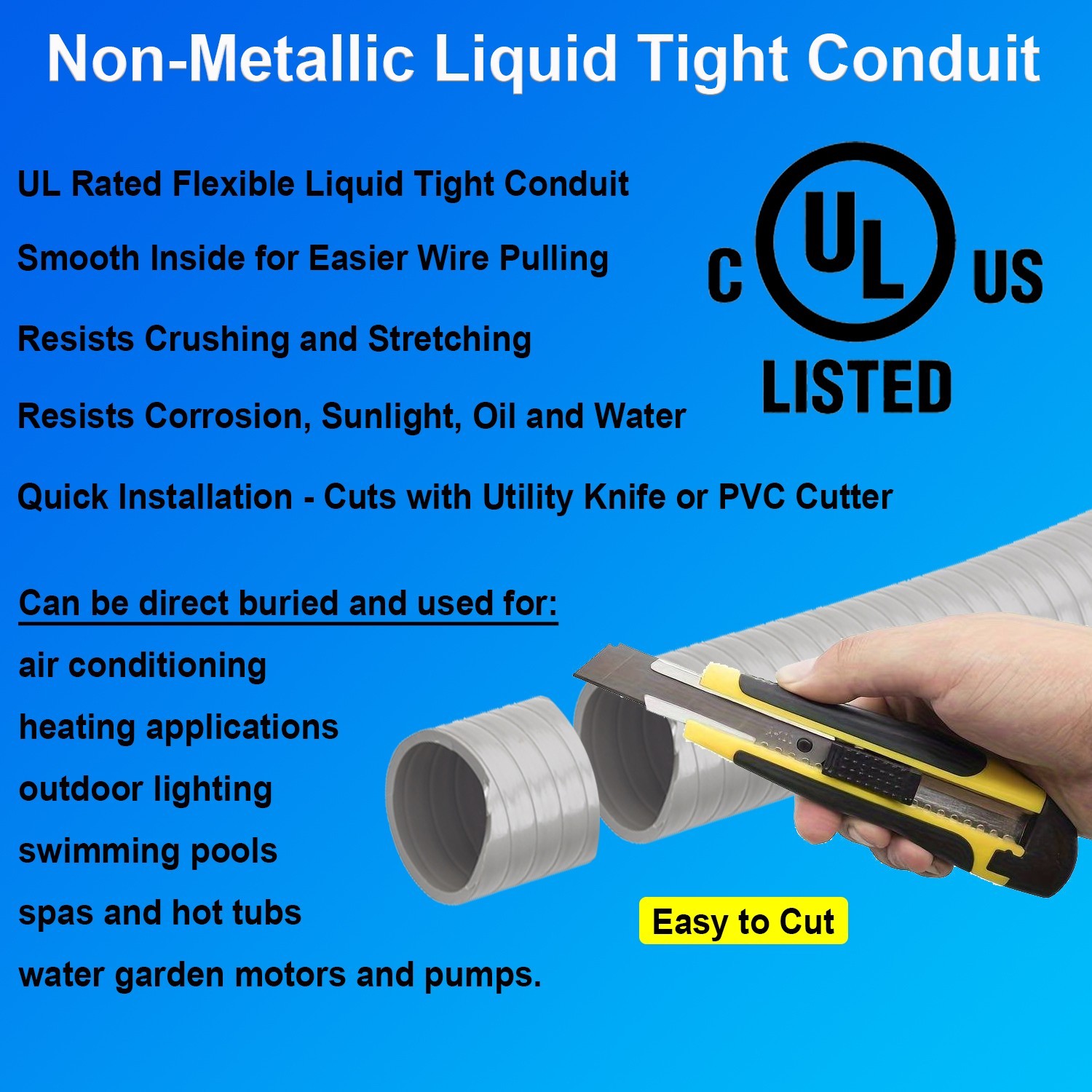 Flexible Liquid Tight, Non-Metallic Electrical Conduit - UL Listed