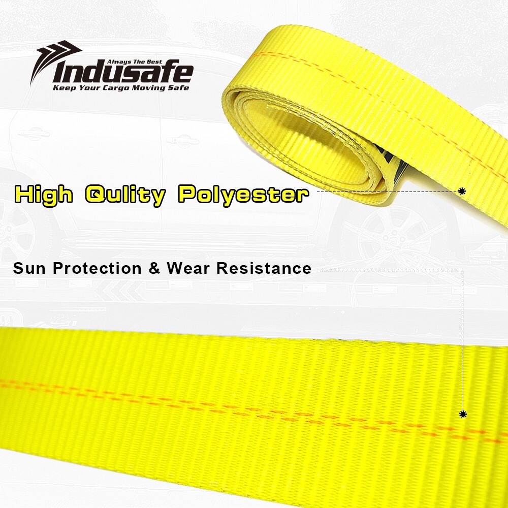 4 Packs Axle Straps with Snap Hook Car Trailer Hauler Ratchet Tie Down Strap