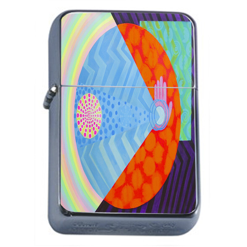 Abstract Art Em22 Flip Top Oil Lighter Windproof