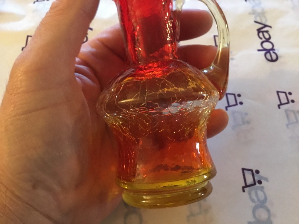Small crinkle glass pitcher