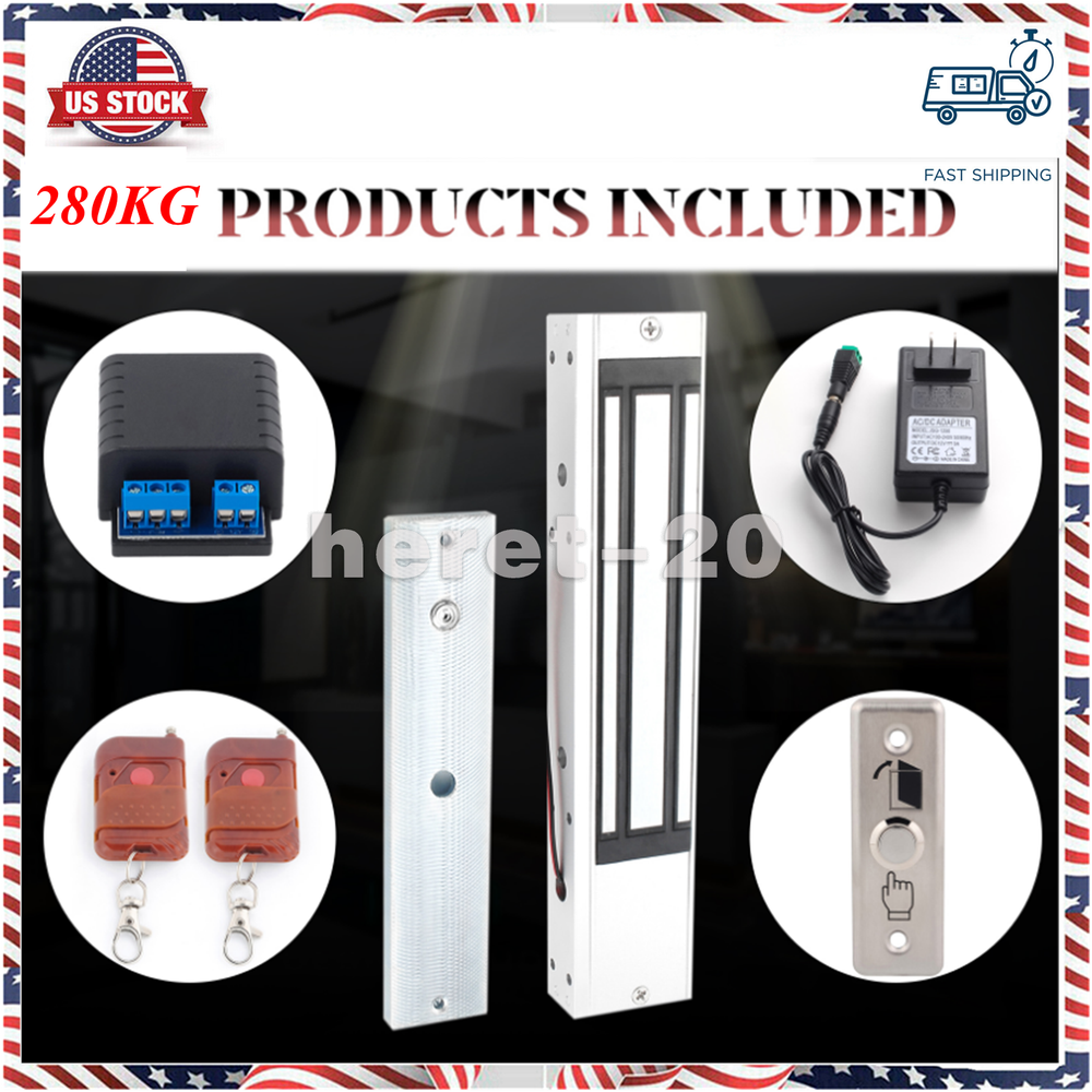 Door Access Control System Kit, 280KG Electric Magnetic Lock, 2 Remote Controls