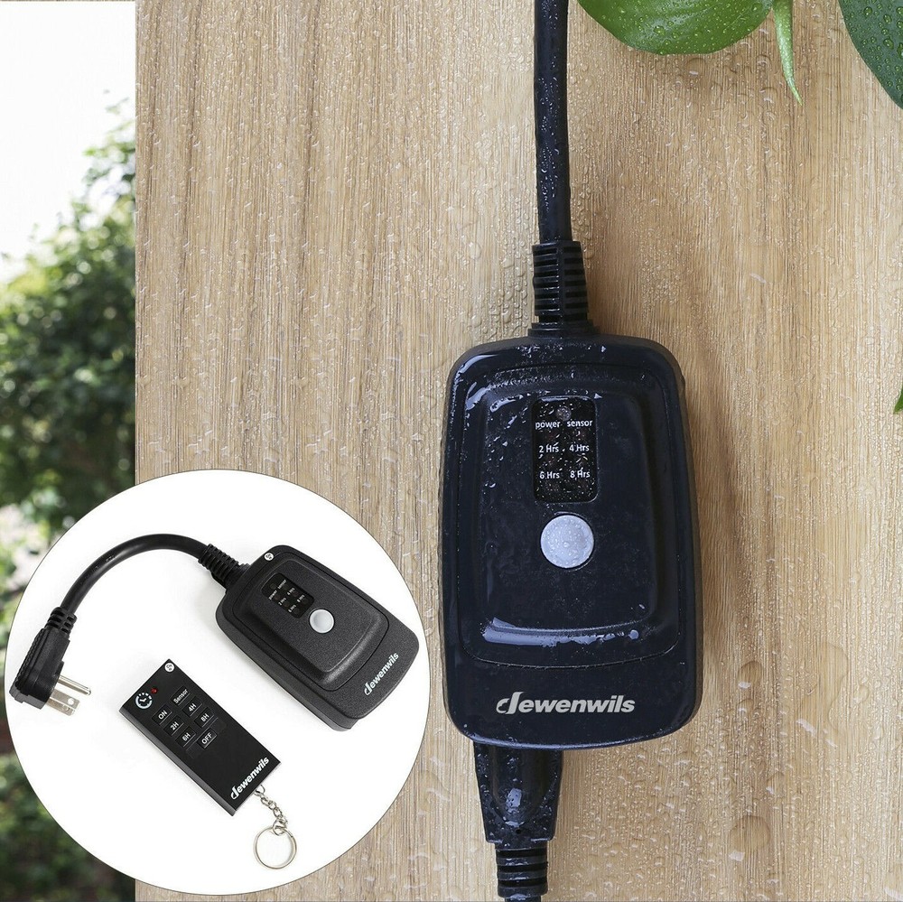 DEWENWILS Remote Control Outlet Timer Outdoor Waterproof Light Sensor Timer
