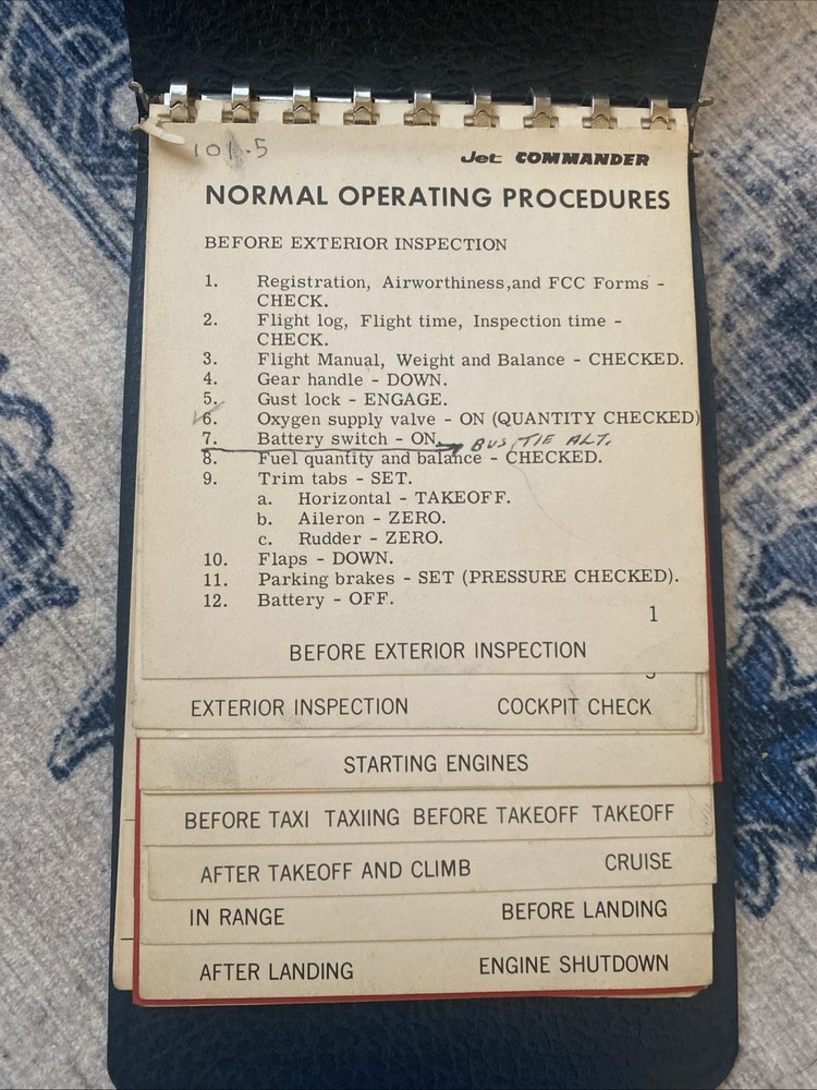 Aero Commander Pilots Checklist