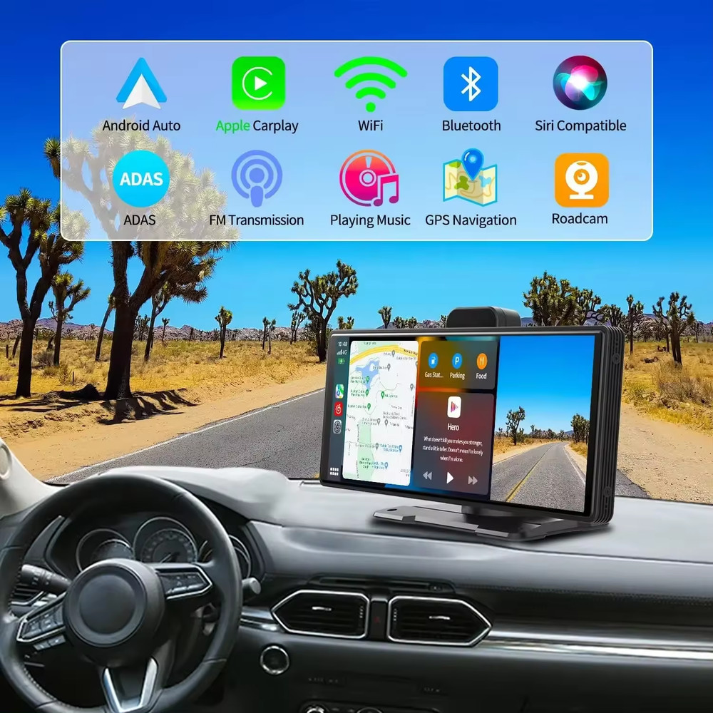 Interactive Apple + Android Car Play screen with Dash Cam + Reversing Cam