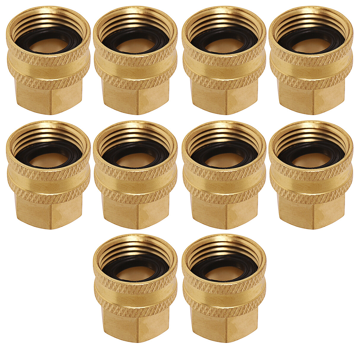 Swivel Garden Hose Adapter, 3/4" FH x 1/2" FIP Swivel, Brass Lead Free 10 Pack