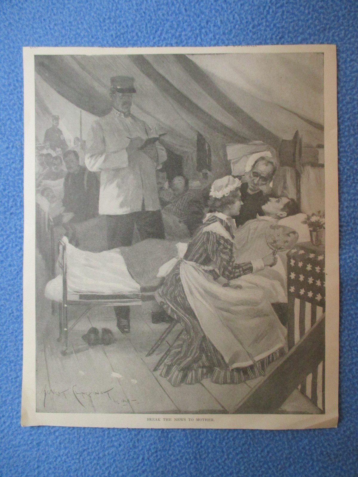 1899 Spanish American War Print - Hospitals, Nurses Attending to the Wounded