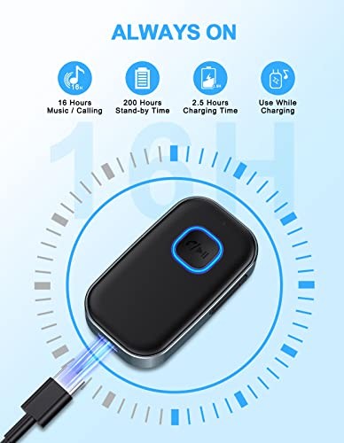 Bluetooth AUX Adapter for Car, Noise Reduction Bluetooth Receiver Black+Gray