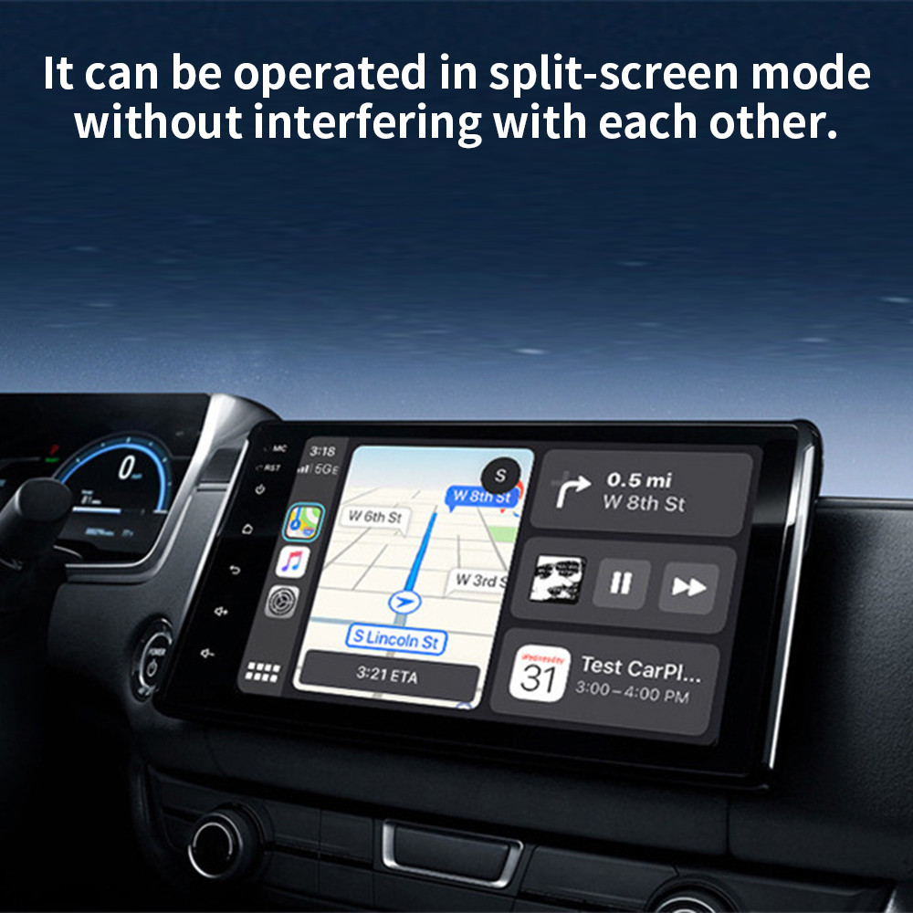 Wireless CarPlay Adapter for iPhone Apple & Android Auto USB Adapter Plug & Play