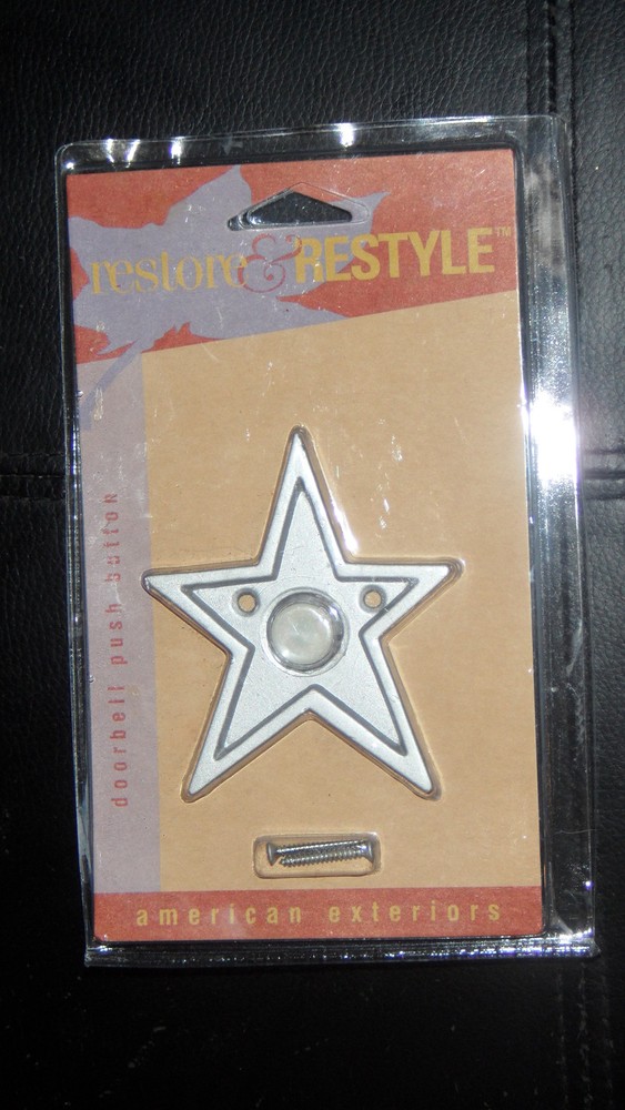 Restore & Restyle STAR Wired Doorbell Push Button SILVER
