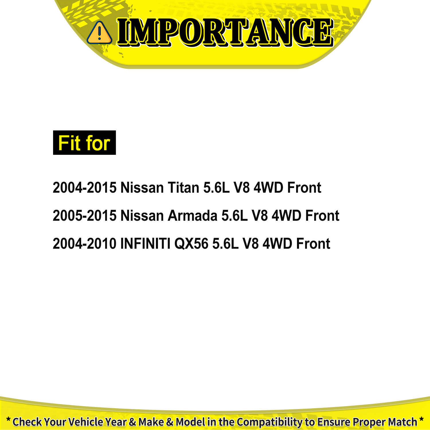 Front Pair CV Axle Joint Shaft Assembly for Nissan Titan Armada QX56 5.6L V8 4WD
