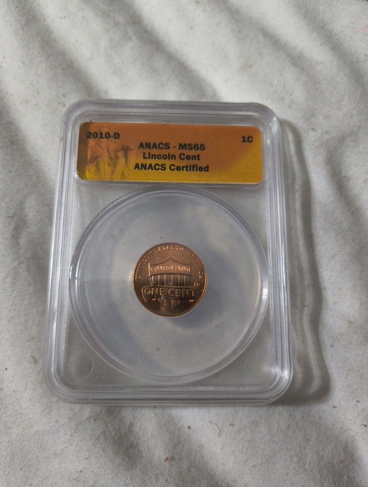 2010-D ANACS Ms65 Lincoln Cent Anacs Certified