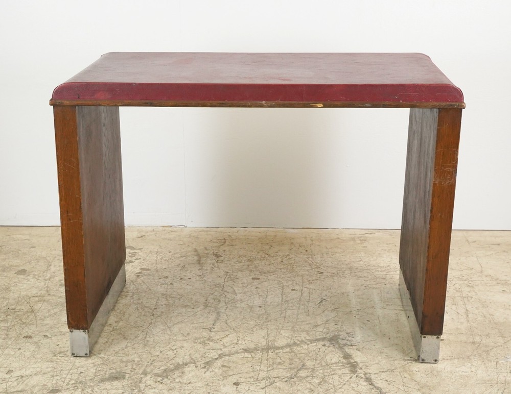 Art Deco Wood & Vinyl Console Table