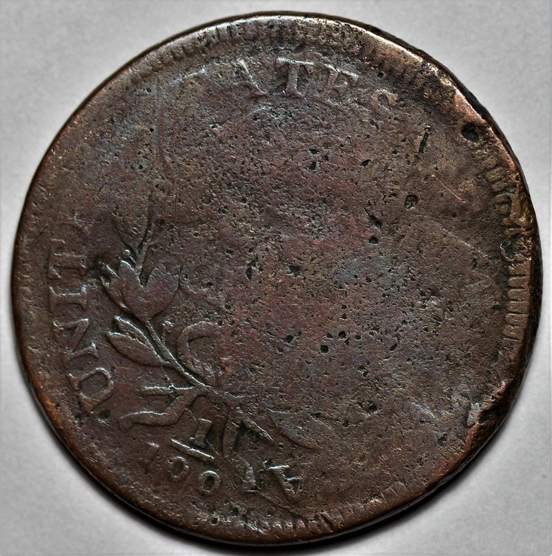 1798/7 Draped Bust Large Cent - Damage - US 1c Copper Coin