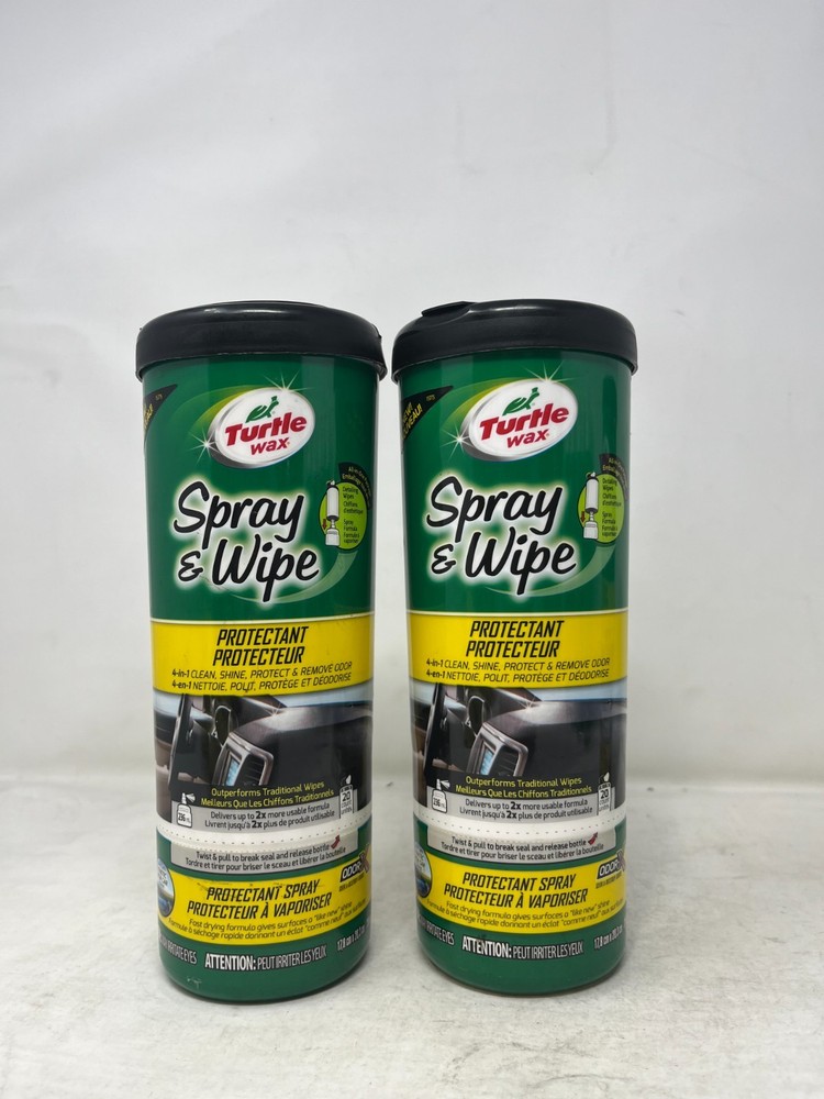 2 Pack - Turtle Wax Spray & Wipe Protectant, Detailing Wipes & Spray Formula