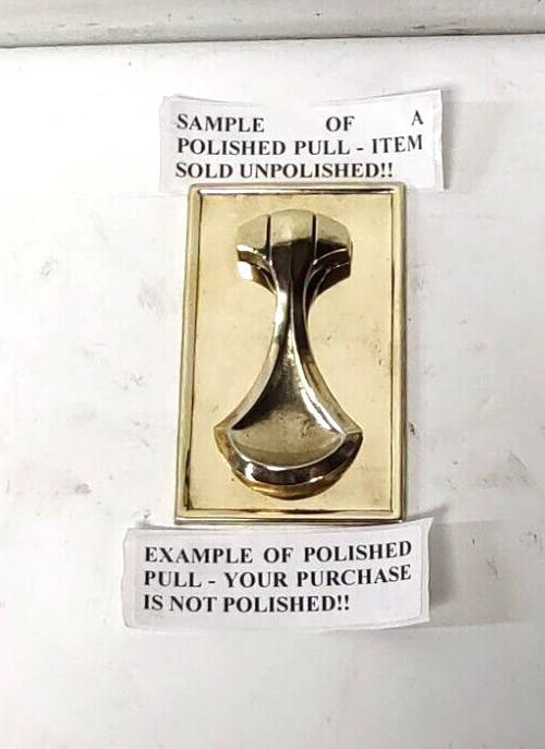 2 Unusual Vintage Door / Drawer Solid Brass Pulls 4.5" x 2.75" Doorknocker Style