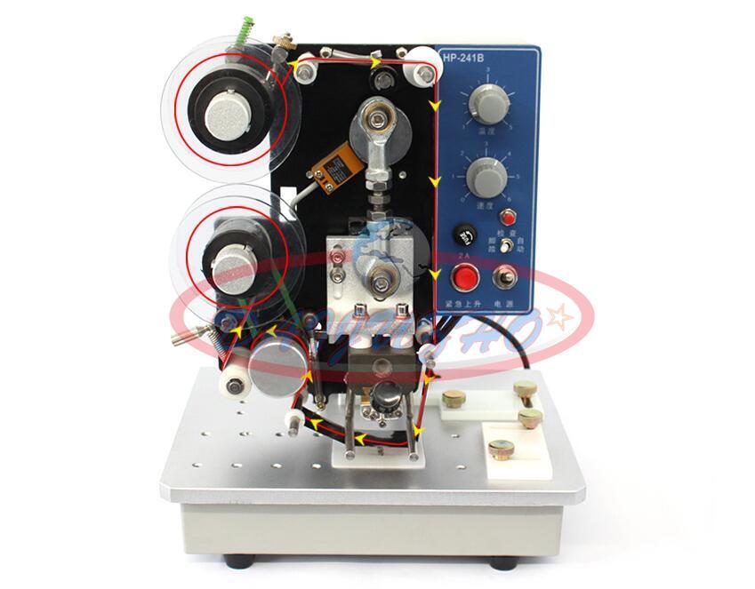 HP241B Semi-Auto Ribbon Printer Adjustable Machine Hot Stamp Coder Foot Switch