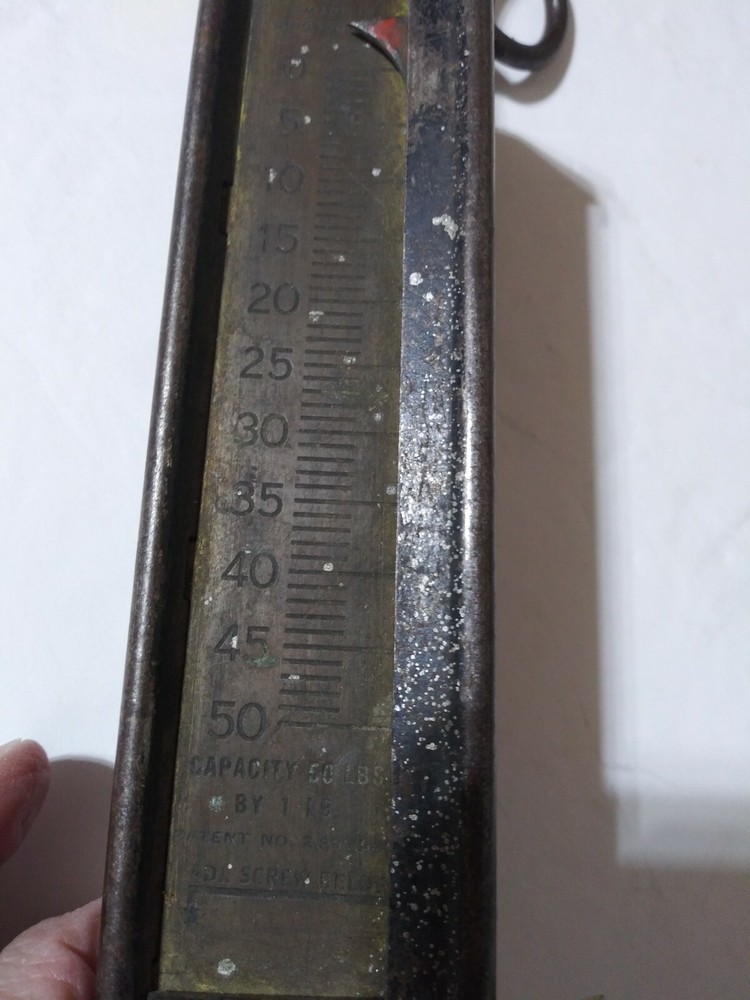 Vintage Hanson 50 Lb. Hanging Spring Scale Model # 895