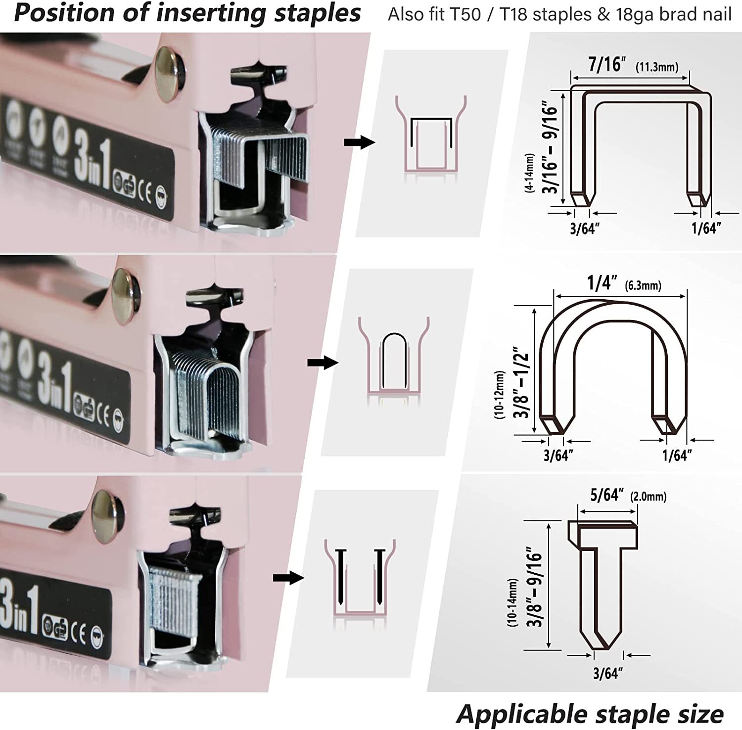 SHALL Heavy Duty 3 In 1 Hand Staple Gun Tacker With 3000 Staples Hand Tool Kit
