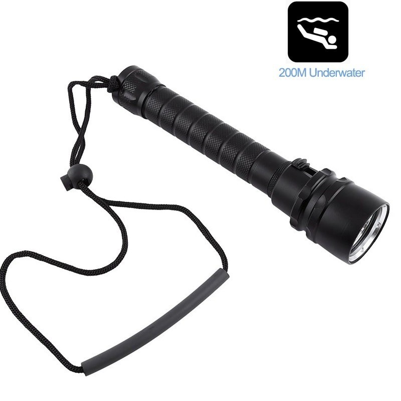 10000lM Diving Flashlight Torch Scuba Light UnderWater 220m Depth Flashlight