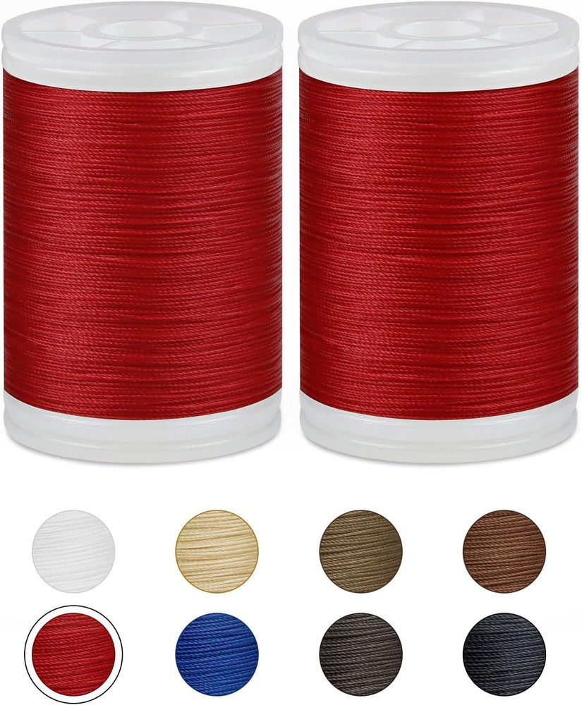 330 Yards  Extra Strong Upholstery Thread,Red Bonded Nylon Thread for Denim Leat