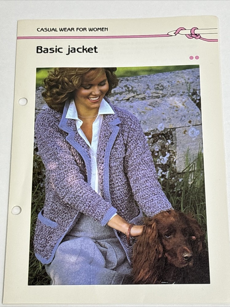 Basic Jacket Women's Crochet Pattern Card Marshall Cavendish