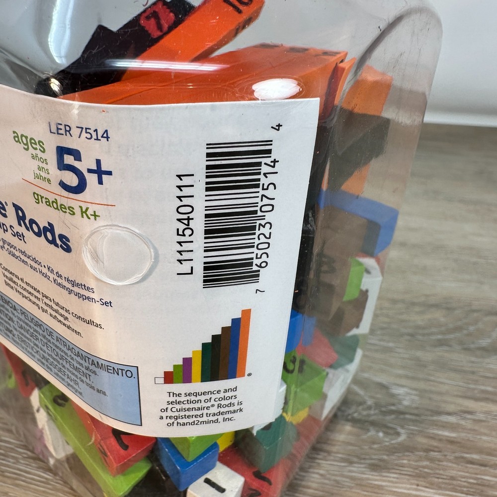 Learning Resources Cuisenaire Rods Small Group Set Wood Math Rods Grades K+