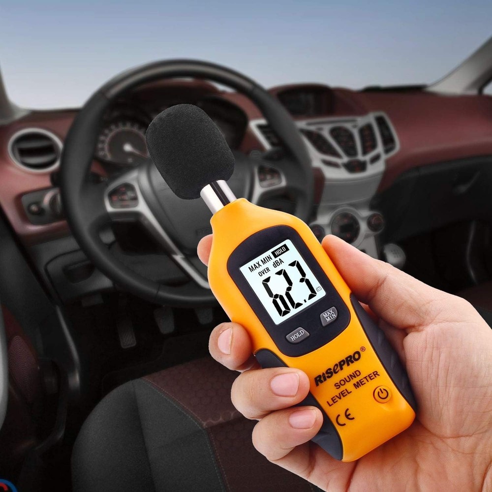 Portable Digital Sound Level Meter with Backlit Display & Waterproof Design