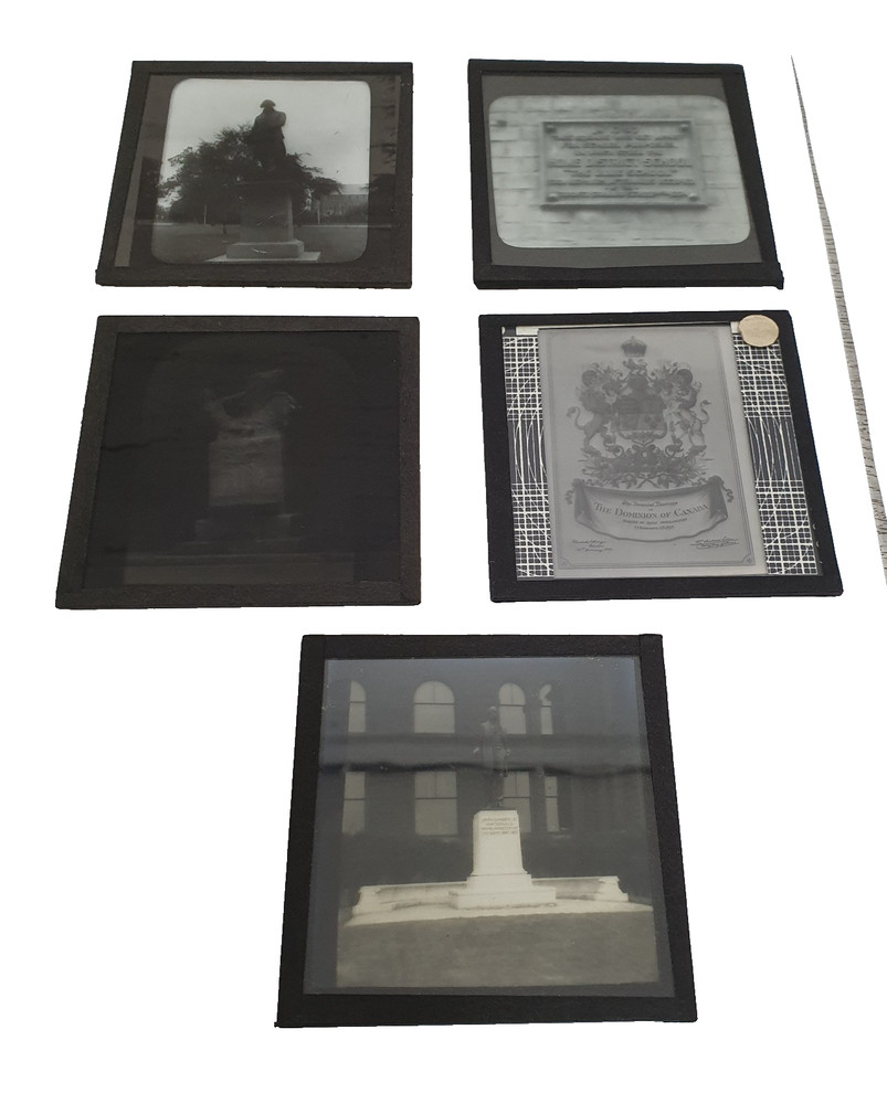 5x Magic Lantern Slides Mixed Lot Statues Plaques Emblem -O21