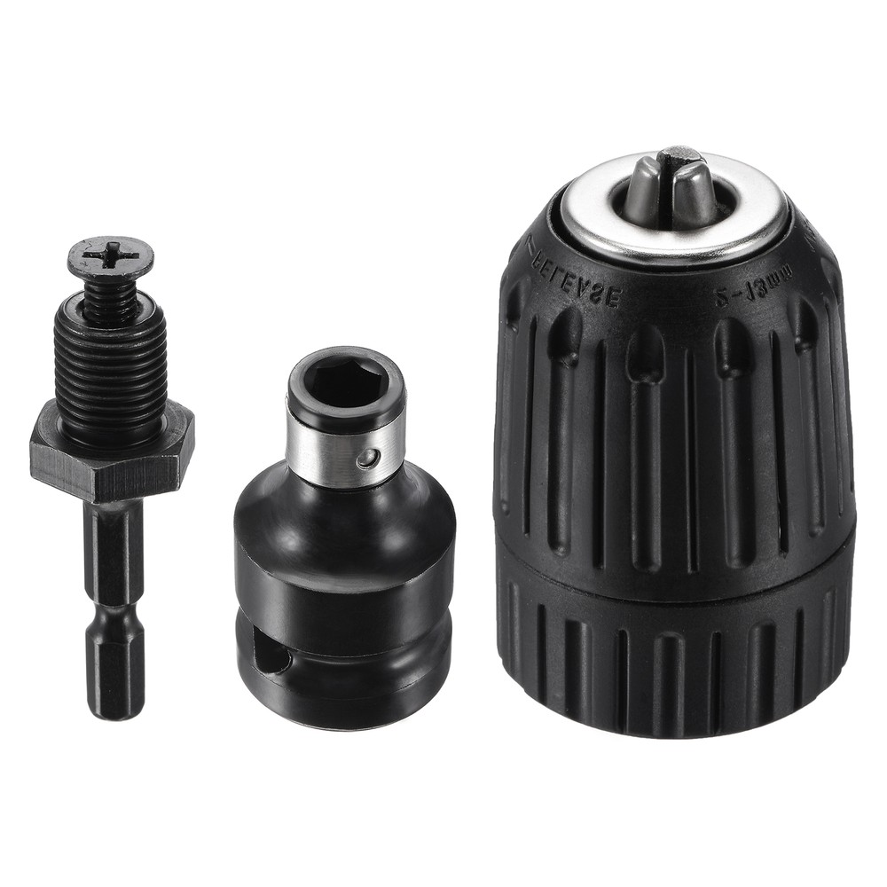 Keyless Drill Chuck 2-13mm Capacity 1/2-20UNF Thread with Hex Shank Adapter