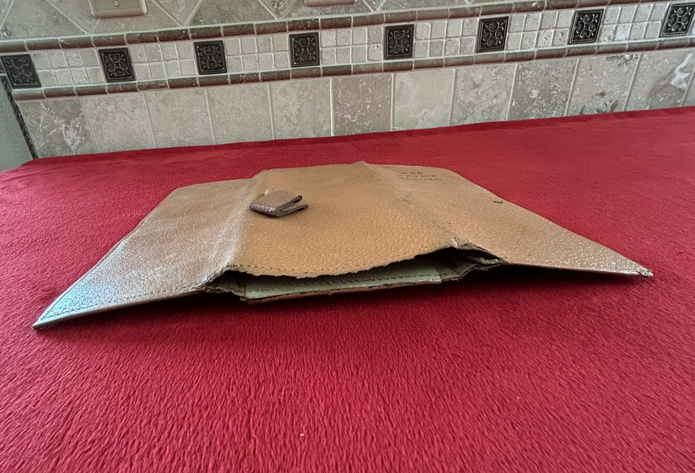 WWII War Service Record Document Holder Leather Discharge Portfolio WW2