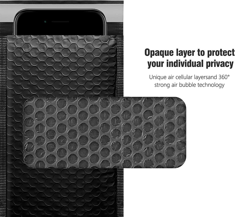 25 #000 4x8 Black Poly Bubble Padded Envelopes Self-Sealing Mailers